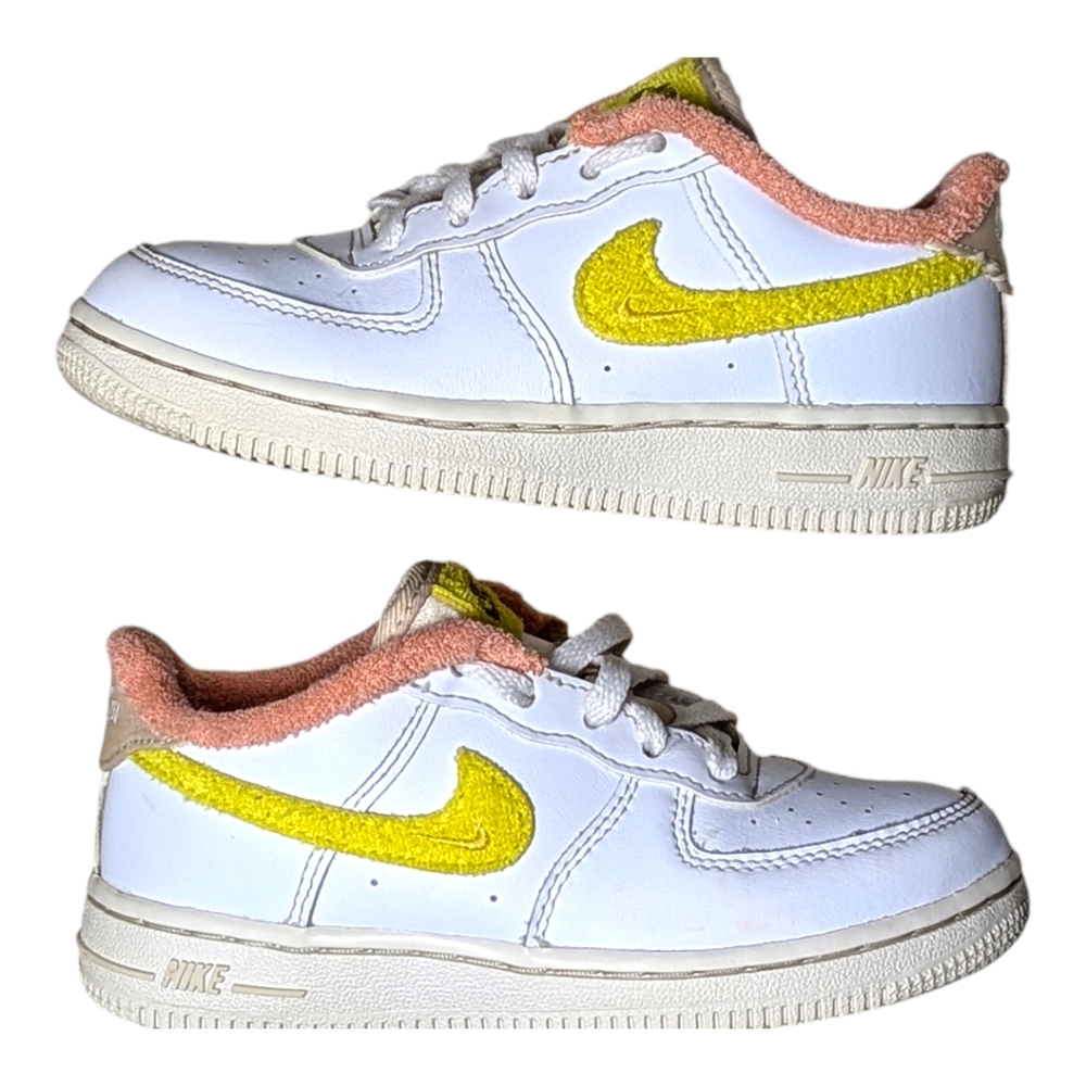 Nike Air Force 1 LV8 White/ Yellow Toddler Size 10C